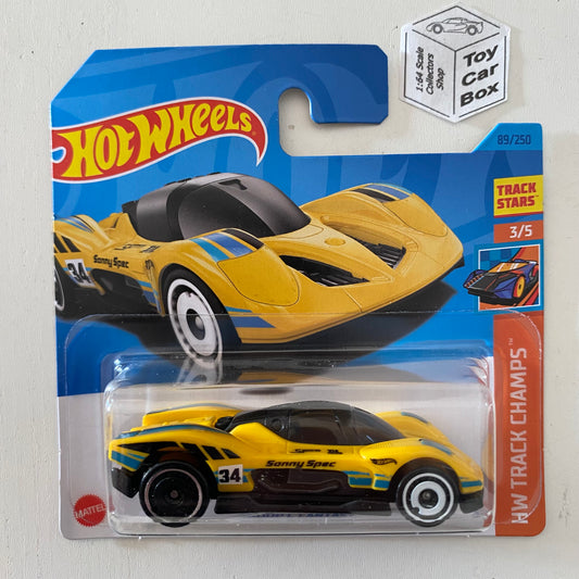 SALE - 2023 HOT WHEELS #89 - Group C Fantasy (Yellow #3 Track Champs - Short Card) A26