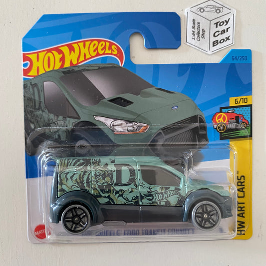 2023 HOT WHEELS #64 - Custom Ford Transit Connect (Green #6 Art Cars -Short) A26