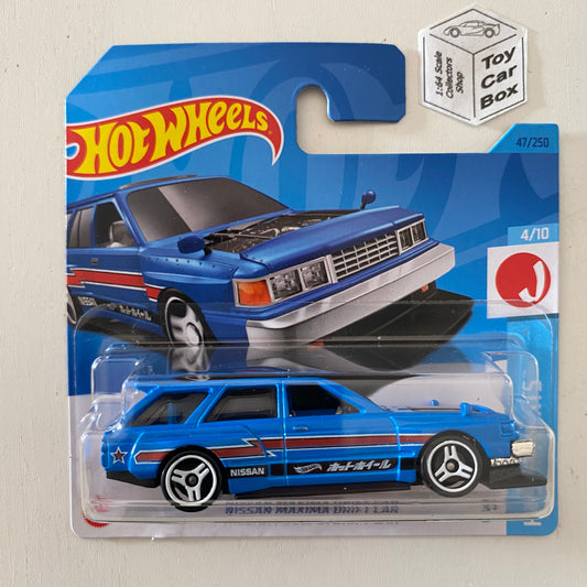 2023 HOT WHEELS #47 - Nissan Maxima Drift Car (Blue #4 J-Imports Short Card) A26