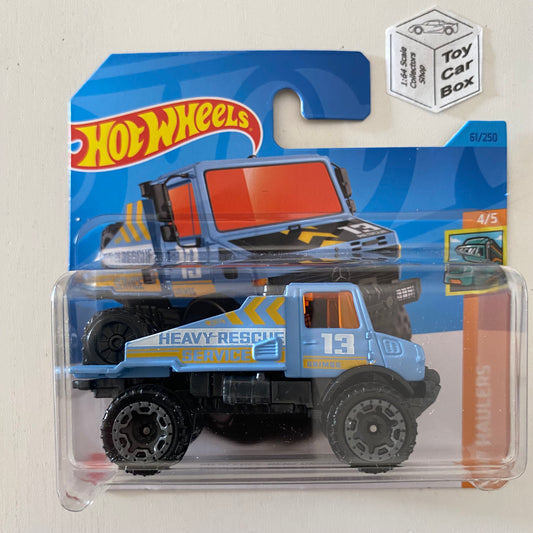 2023 HOT WHEELS #61 - Mercedes-Benz Unimog (Blue #4 HW Haulers - Short Card) A26