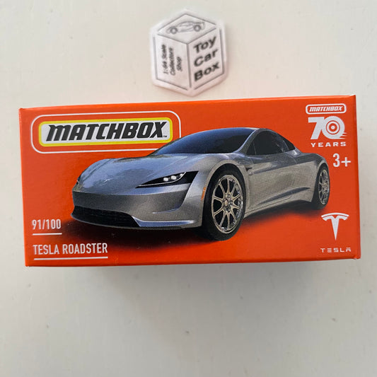 2023 MATCHBOX Power Grab #91 - Tesla Roadster (Silver - Unopened) C29g
