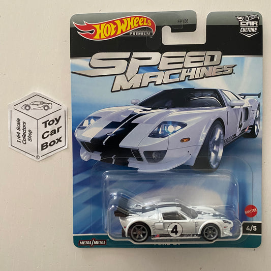 SALE - 2023 HOT WHEELS Car Culture - Ford GT Race (White #4 Speed Machines) F77