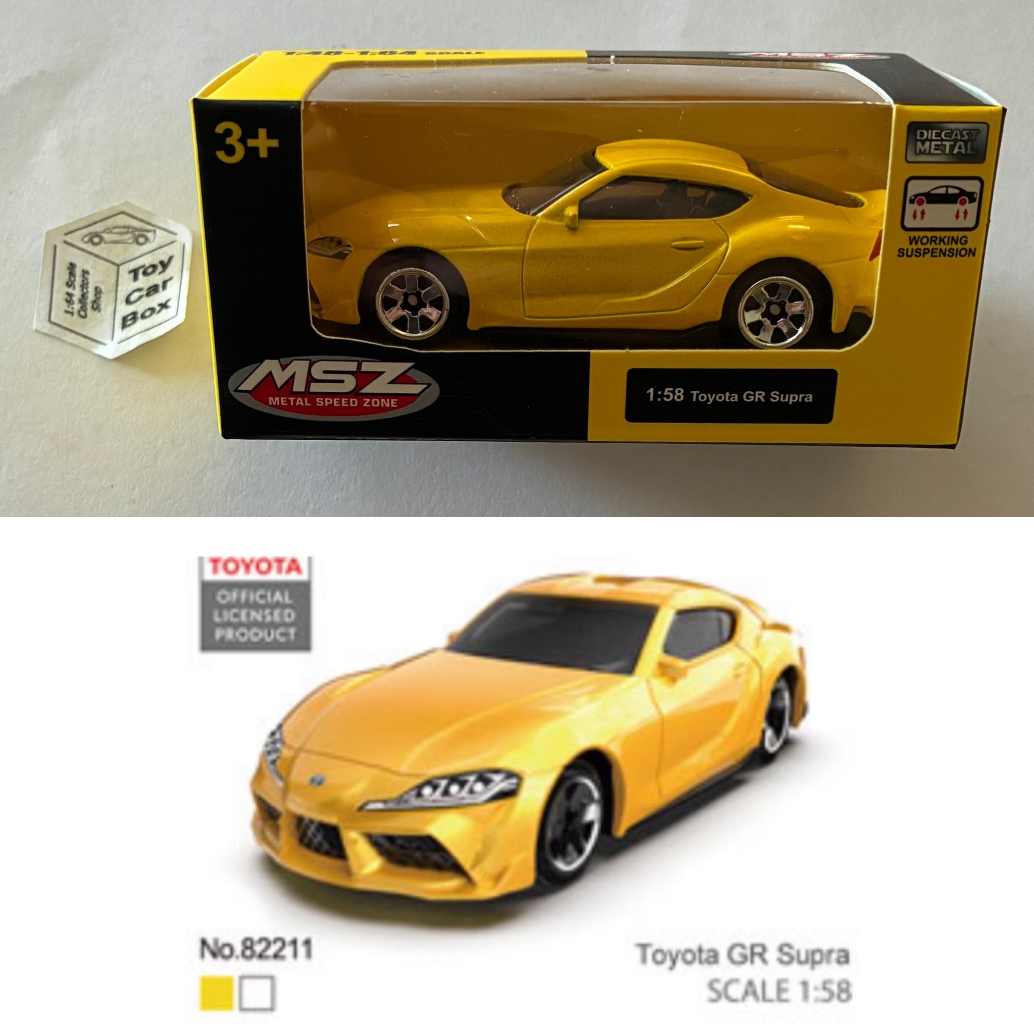 Toyota GR SUPRA RZ 2019 イエロー 1/64makeup製 MSZ - Toyota GR Supra (Yellow - 3