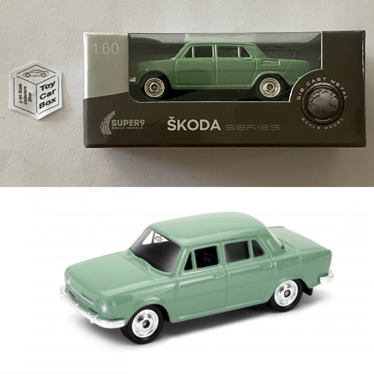 WELLY 1:60-64 - Skoda 100 (Green #52403 - Boxed) E01g