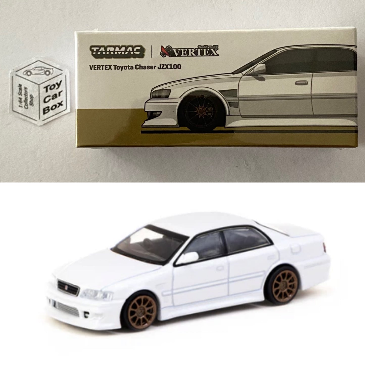 TARMAC - Vertex Toyota Chaser JZX100 (White - Lamley Group - 1/64 Scale) Q55