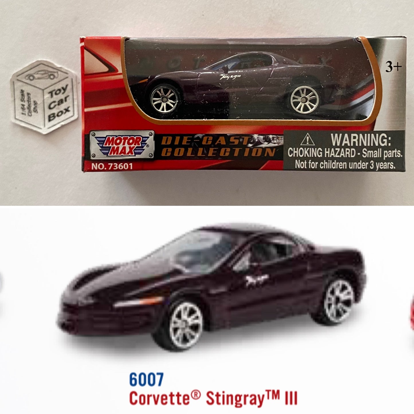 MOTORMAX - Chevy Corvette Stingray 3 (Purple - 3” Series / 1:64* - Boxed) B48g