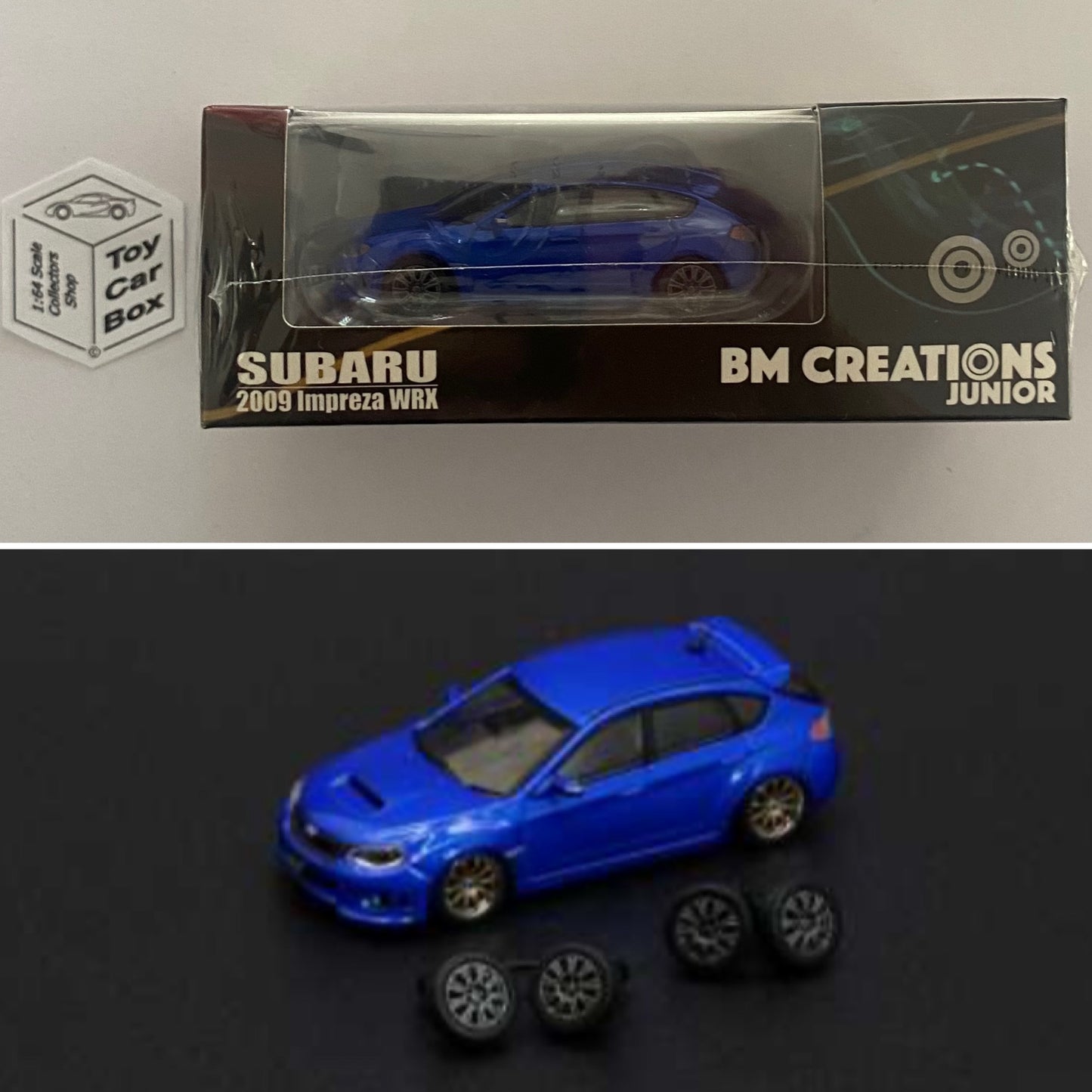 BM CREATIONS - 2009 Subaru Impreza WRX (1:64 Scale - Blue - RHD) L17g