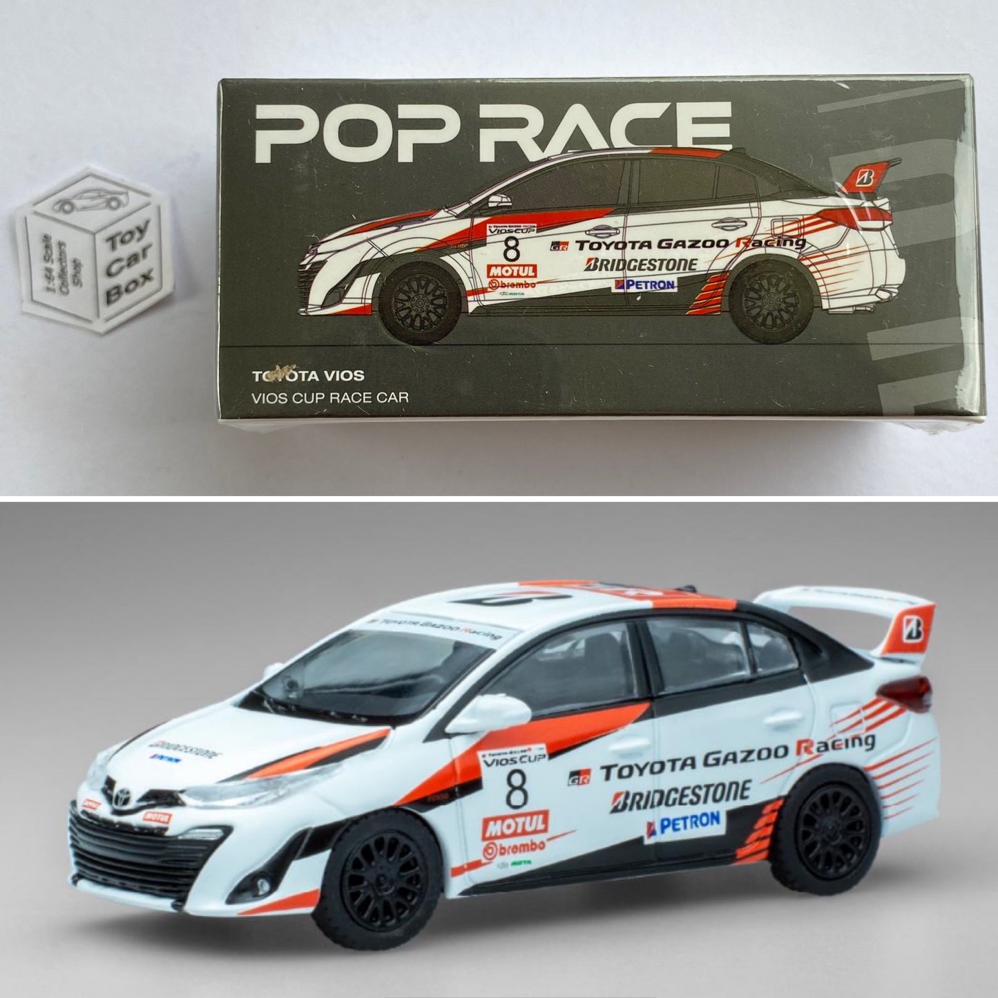 POP RACE - Toyota Vios (1:64 Scale - Cup Race Car #PR64-TVIO-22CP - Boxed) Q48