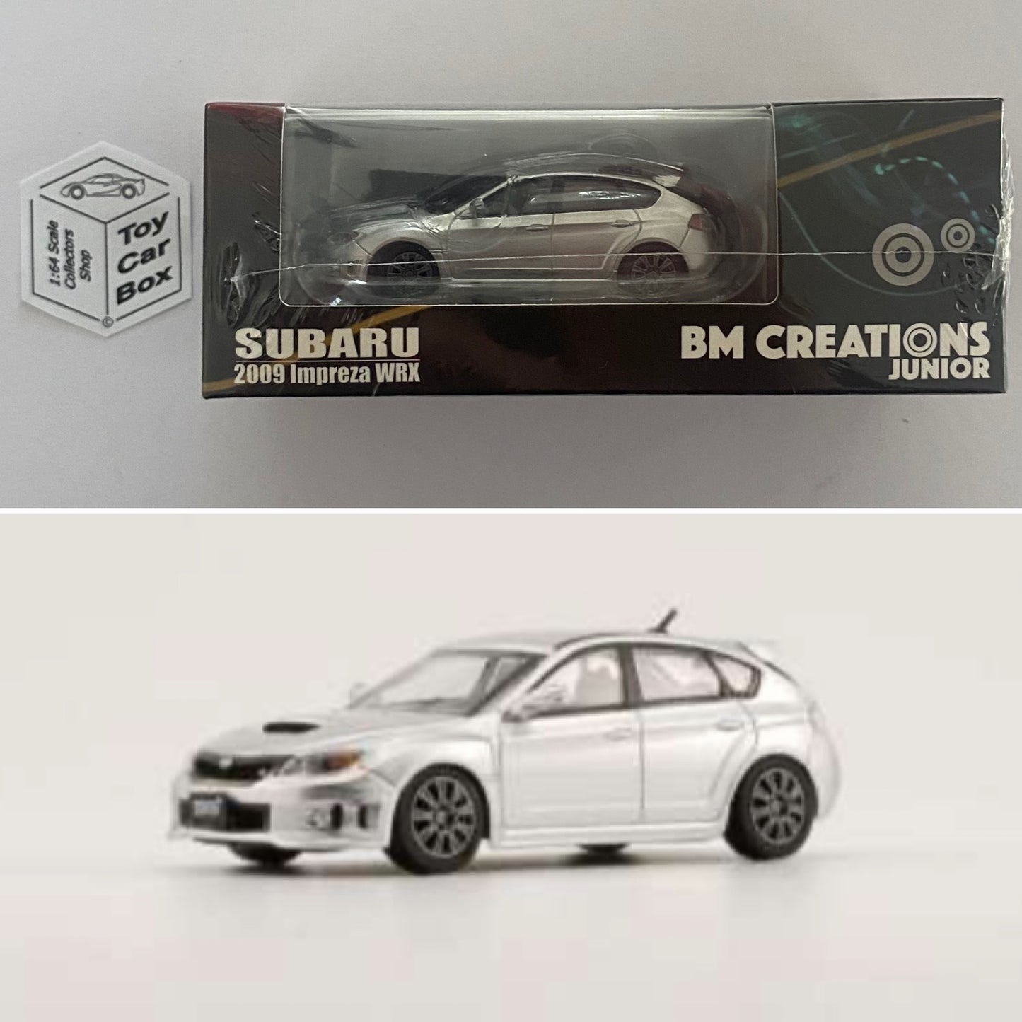 BM CREATIONS - 2009 Subaru Impreza WRX (1:64 Scale - Silver - RHD) L17g