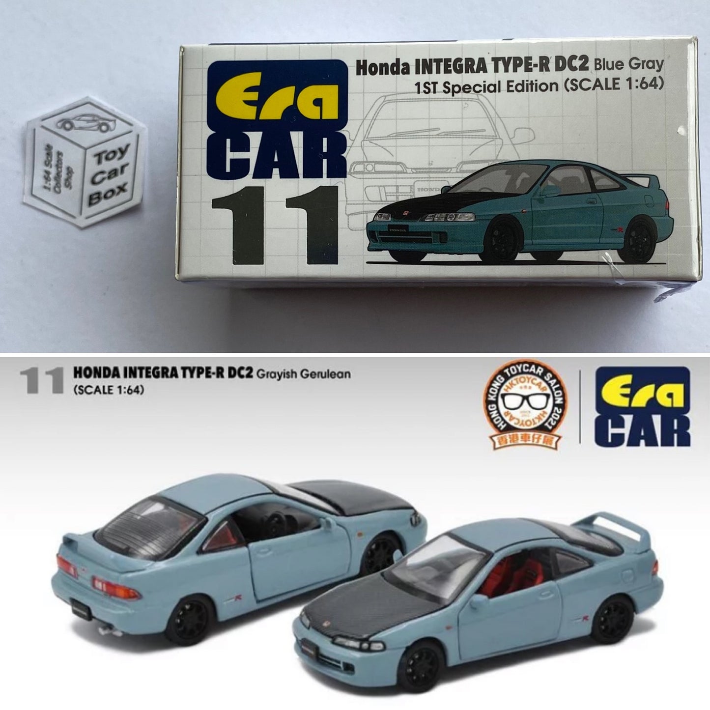 ERA CAR #11 - Honda Integra Type R DC2 (1:64 Scale - Blue Grey - Boxed) K76