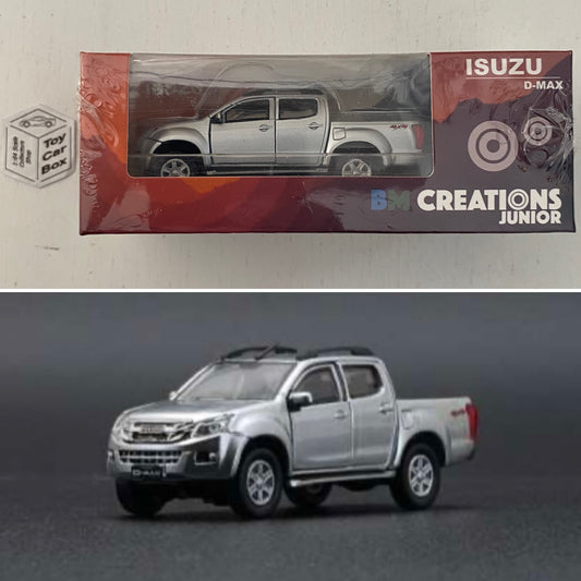 BM CREATIONS - 2016 Isuzu D-Max (1:64 Scale - Silver - RHD Dual Cab) M27g
