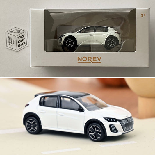 NOREV - 2024 Peugeot 208 (Bianca White - 1:64 Scale - MiniJet Boxed) F22g