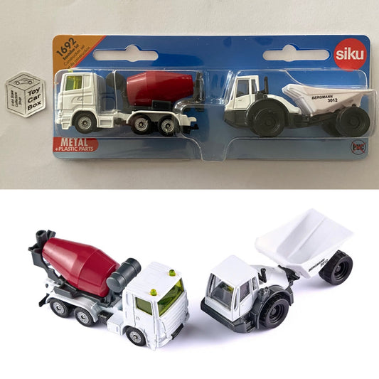 SIKU #1692 - Construction Set (Cement Mixer & Bergman 3012 Tipper -3” Scale) I24