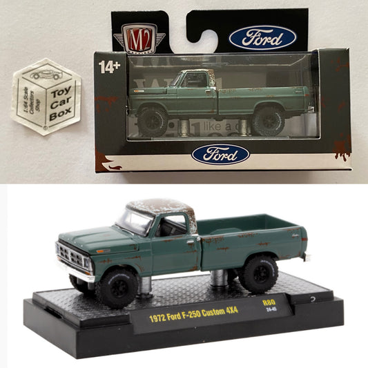 M2 MACHINES - 1972 Ford F-250 Custom 4x4 (Green- Detroit Muscle R80 - 1/64) L92g