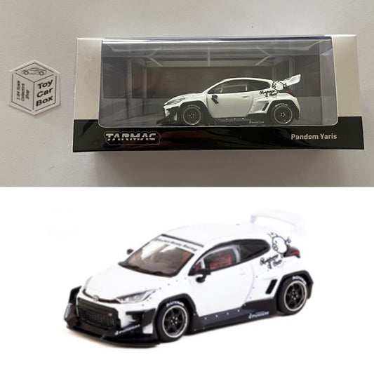 TARMAC - Pandem Yaris (White - 1/64 Scale - Broken Wing Mirror) U95