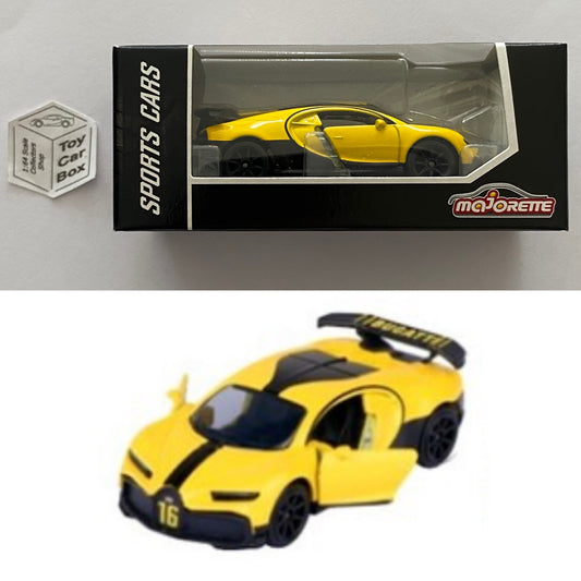 MAJORETTE - Bugatti Chiron (Yellow - Sports Cars Box) 1/64 Scale* - D72