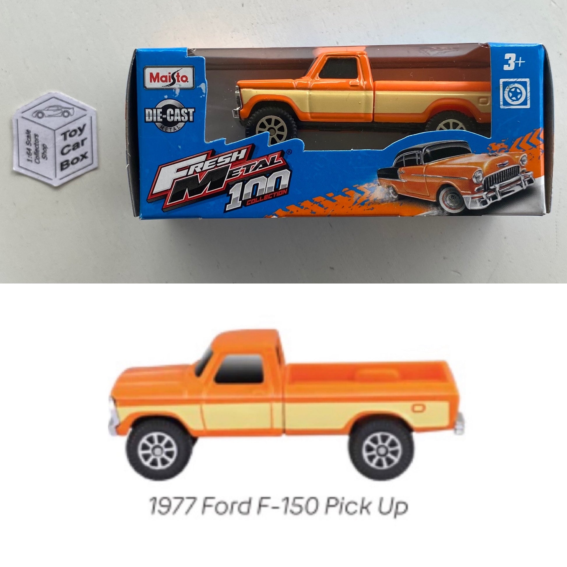 MAISTO Fresh Metal 1977 Ford F-150 Pickup (Orange 1/64 Scale) B98