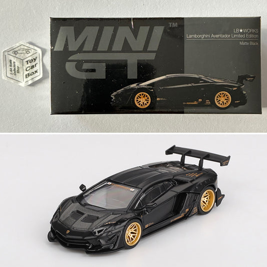 Mini GT #1087 - LB Works Lamborghini Aventador (Matte Black - 1/64 Scale) N50g