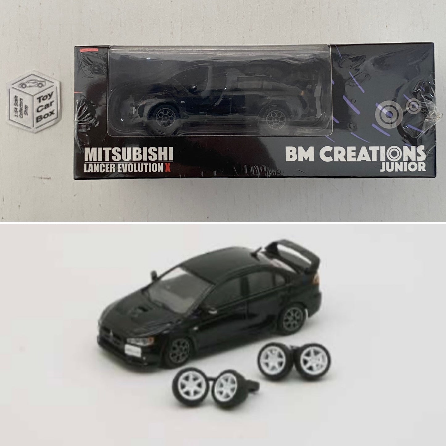 BM CREATIONS - Mitsubishi Lancer Evolution X (1:64 Scale - Black - RHD) L17g