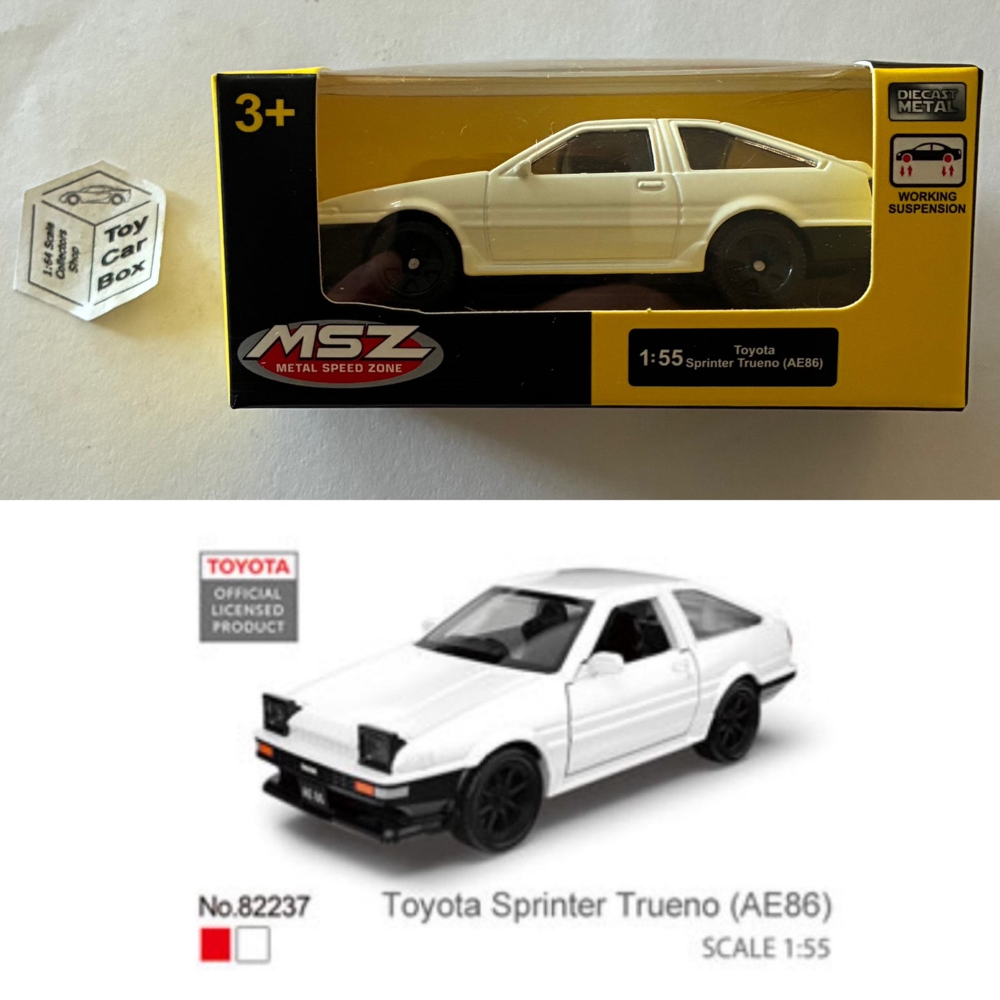 MSZ - Toyota Sprinter Trueno AE86 (White - 3" Model - 1/55 Scale* - Boxed) B49
