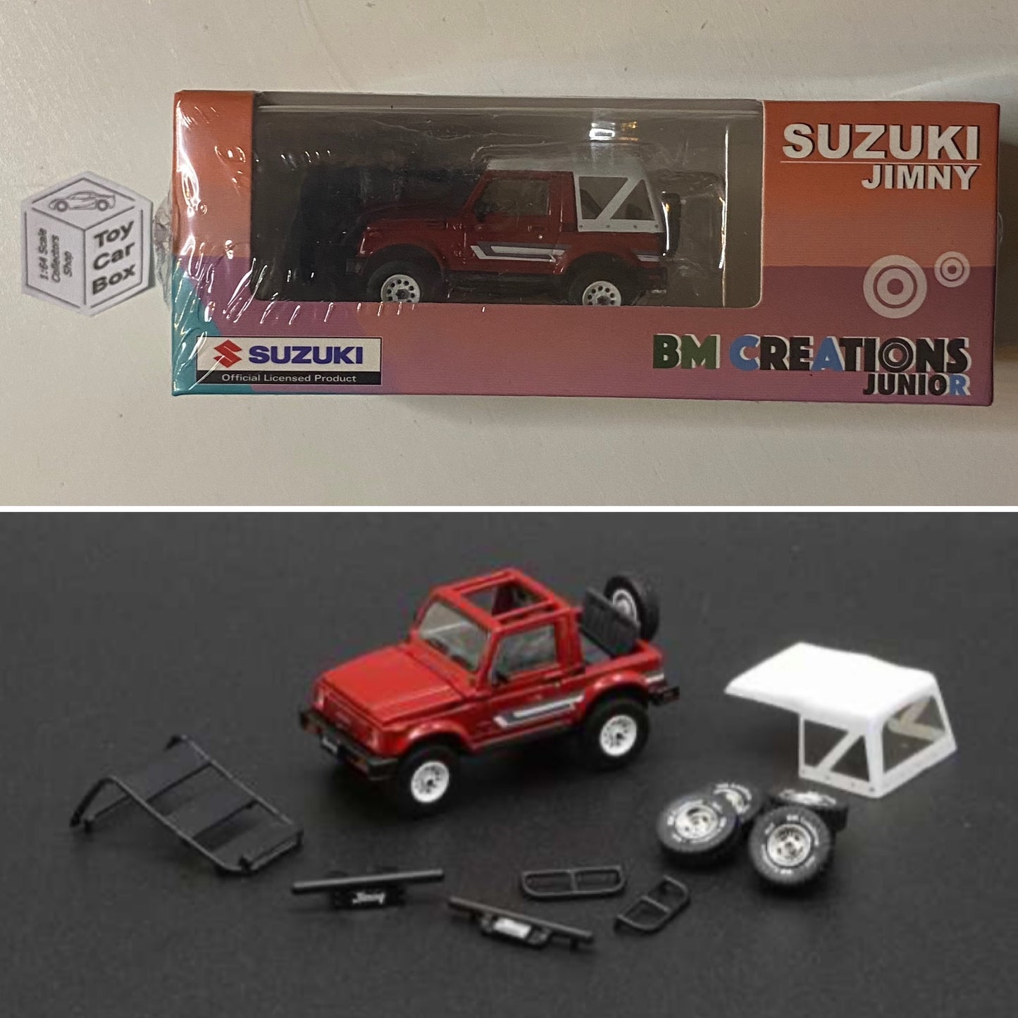 BM CREATIONS - Suzuki Jimny SJ413 (1:64 Scale - Red - RHD) M27g