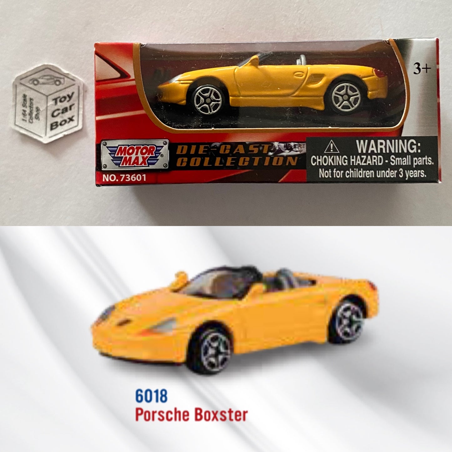 MOTORMAX - Porsche Boxster (986) (Yellow - 3” Series / 1:64* - Boxed) B48g