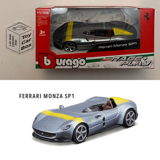BBURAGO 1/43 - Ferrari Monza SP1 (Silver - Race & Play - Boxed) H75
