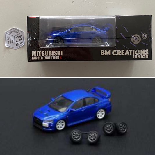 BM CREATIONS - Mitsubishi Lancer Evolution X (1:64 Scale - Blue - RHD) N66