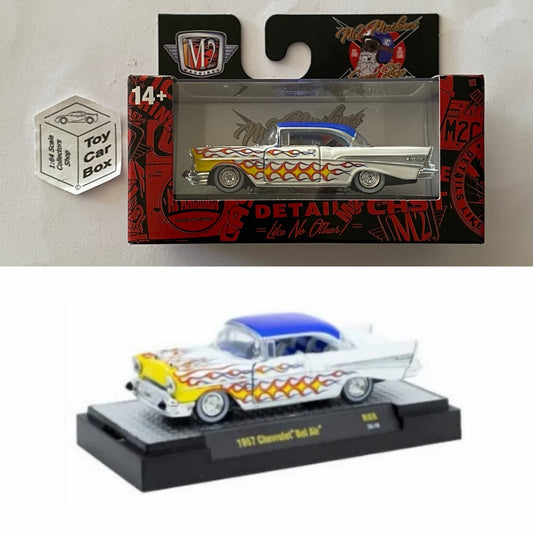 M2 MACHINES - 1957 Chevy Bel Air (White - Detroit Muscle R88 - 1:64) L92g