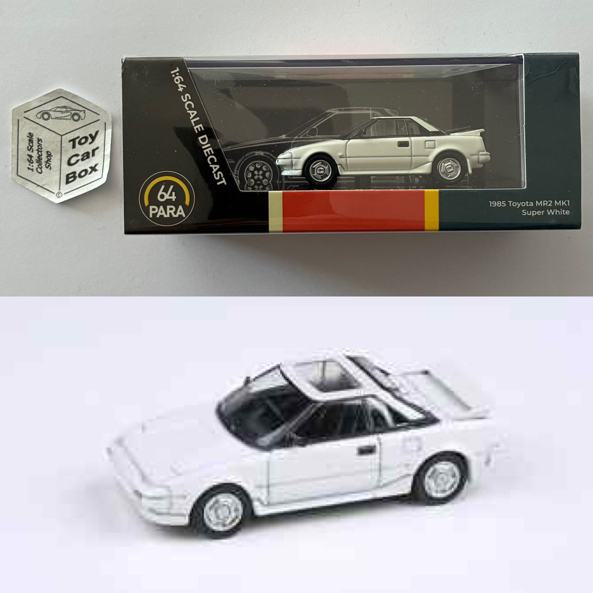 PARA64 - 1985 Toyota MR2 Mk1 (Super White - 1/64 Scale) P50g