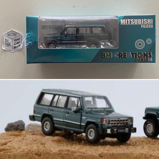 BM CREATIONS - Mitsubishi Pajero Mk1 (1:64 Scale - Green - RHD) L19g