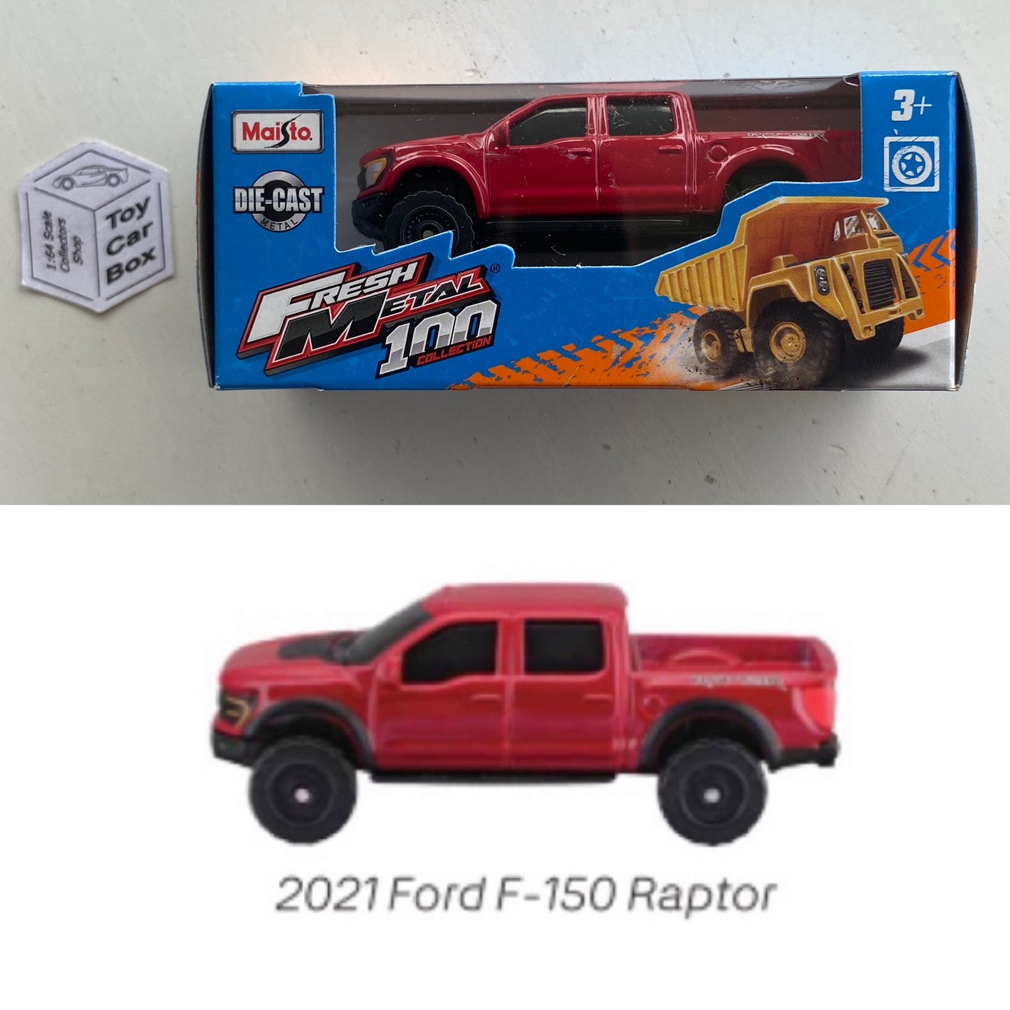 MAISTO Fresh Metal - 2021 Ford F-150 Raptor (Red - 1/64 Scale) B98