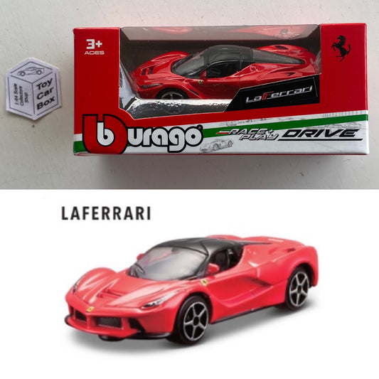 BBURAGO 1/64 - Ferrari LaFerrari (Red - Race & Play - Boxed) F88