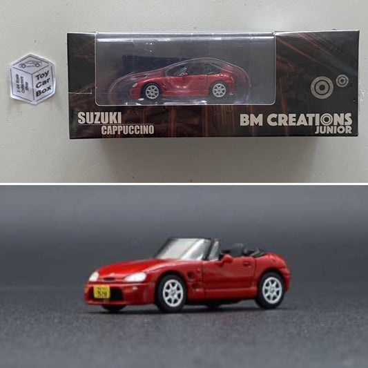 BM CREATIONS - Suzuki Cappuccino (1:64 Scale - Red - LHD) M04g