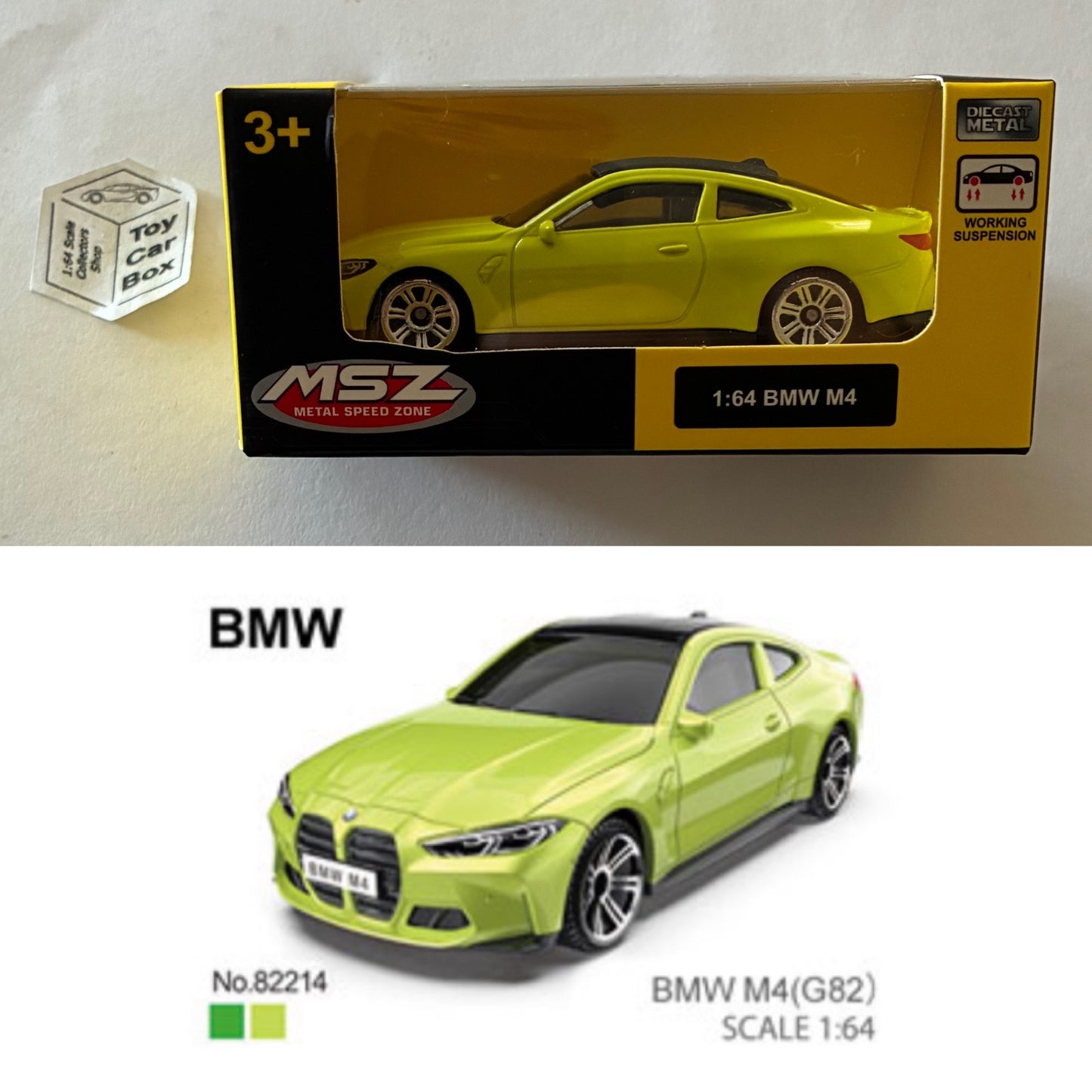 MSZ - BMW M4 Coupe (Lime Green - 1/64 Scale* - Boxed) B49