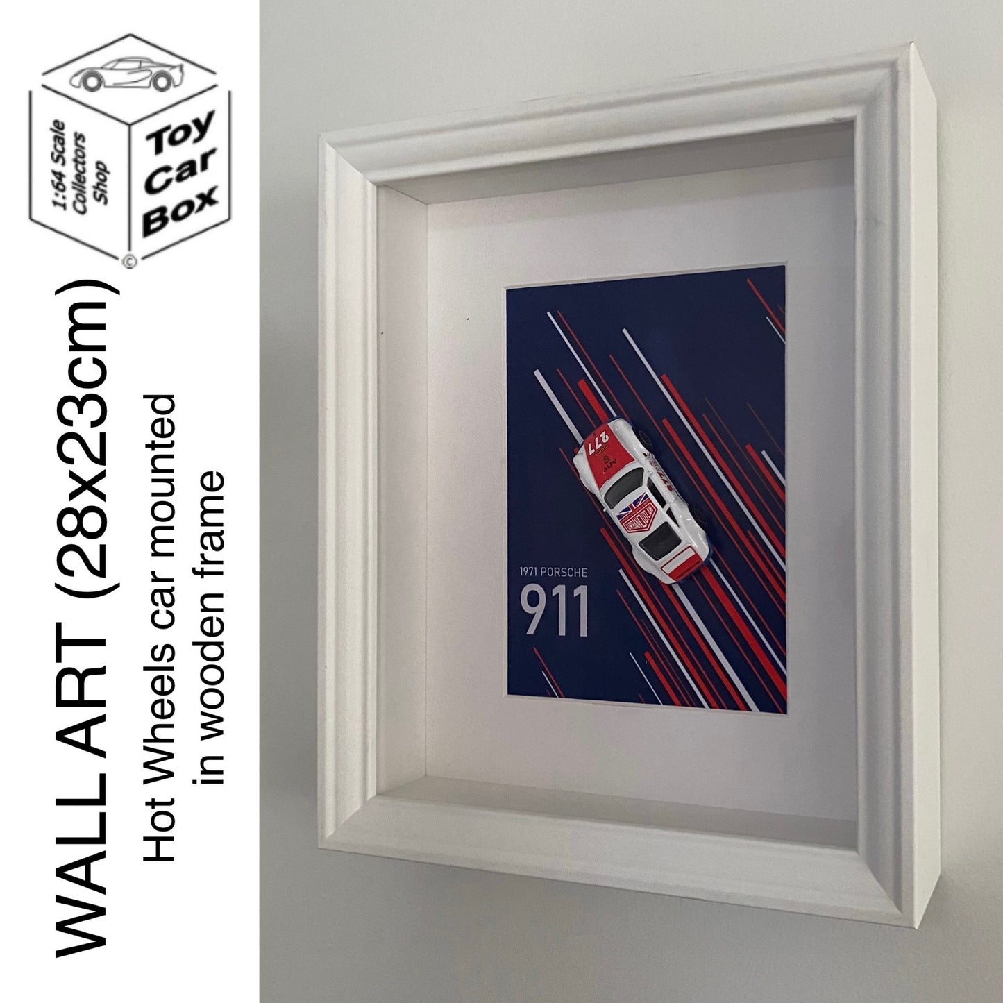 WALL ART - Hot Wheels ‘71 Porsche 911 Mounted In Frame (28 x 23 cm) L00