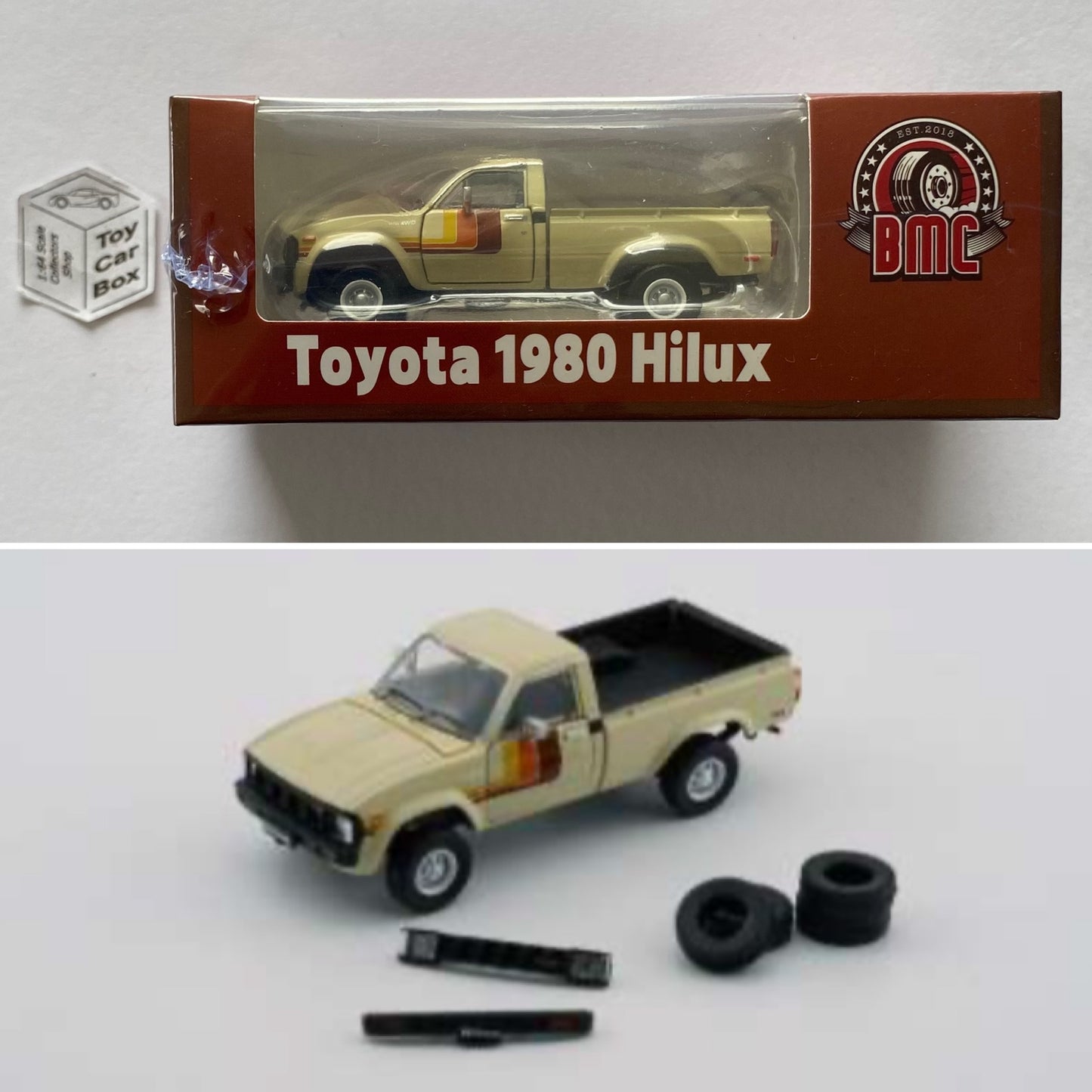 BM CREATIONS - 1980 Toyota Hilux 4WD (1:64 Scale - Ivory - RHD) N66