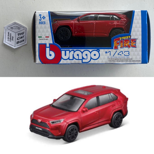 BBURAGO 1/43 - 2022 Toyota RAV4 (Red - Street Fire - Boxed) E09g