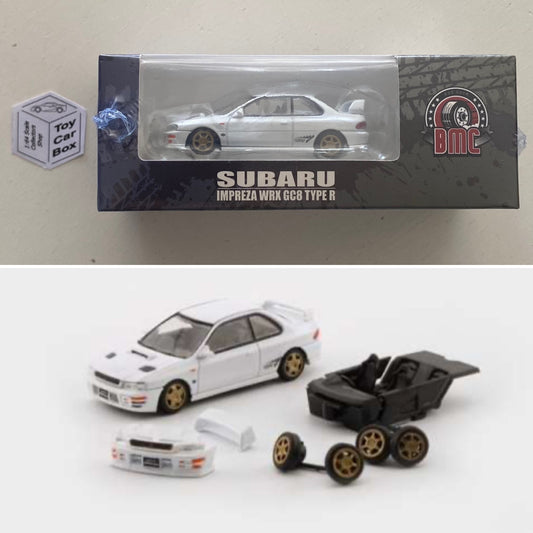 BM CREATIONS - Subaru Impreza WRX Type R 3-6 Gen (1:64 Scale - White - RHD) L49g