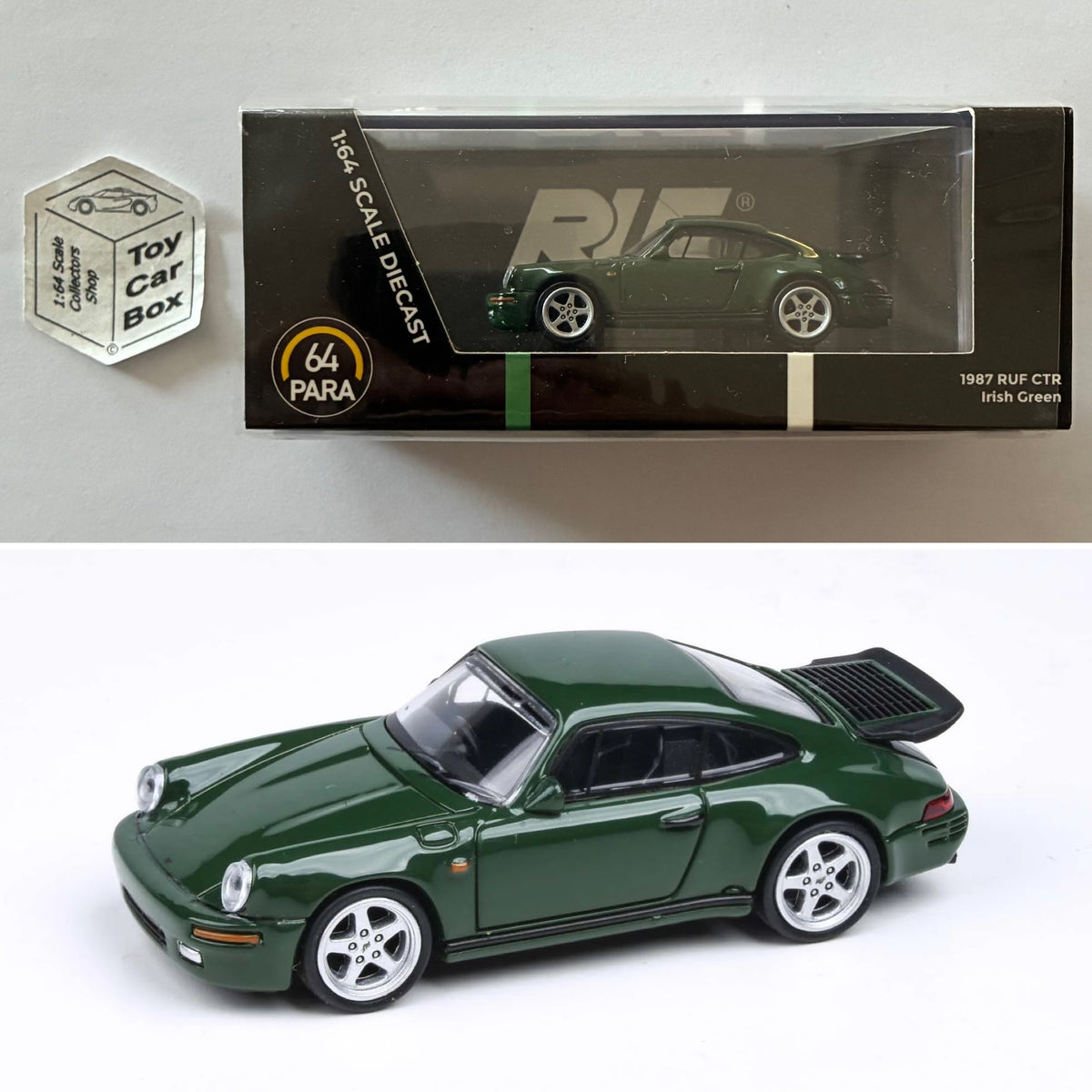PARA64 - 1987 RUF CTR / Porsche 911 (Irish Green - 1/64 Scale - Boxed) P50g