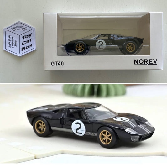 NOREV 1:43 Scale* - 1966 Ford GT40 (Black #2 - Boxed Jet Car) O31g