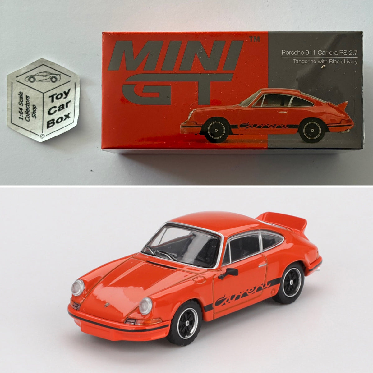 MINI GT #1142 - Porsche 911 Carrera RS 2.7 (Tangerine - 1/64 - Sealed Box) N50g