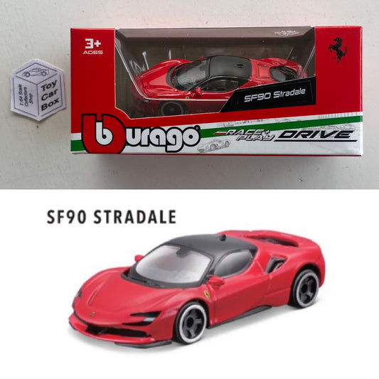 BBURAGO 1/64 - Ferrari SF90 Stradale (Red - Race & Play - Boxed) F88