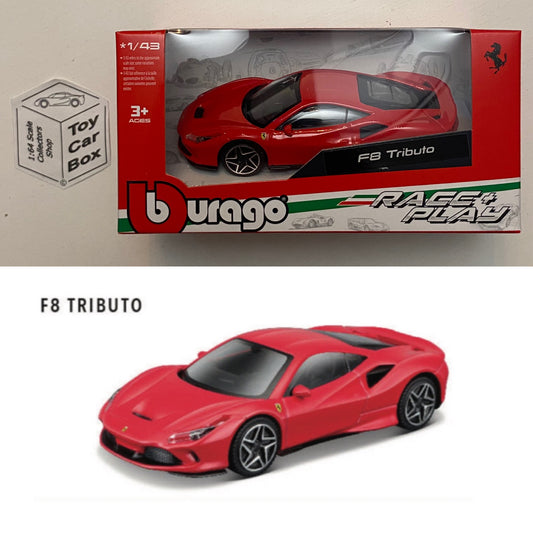BBURAGO 1/43 - Ferrari F8 Tributo (Red - Race & Play - Boxed) H75
