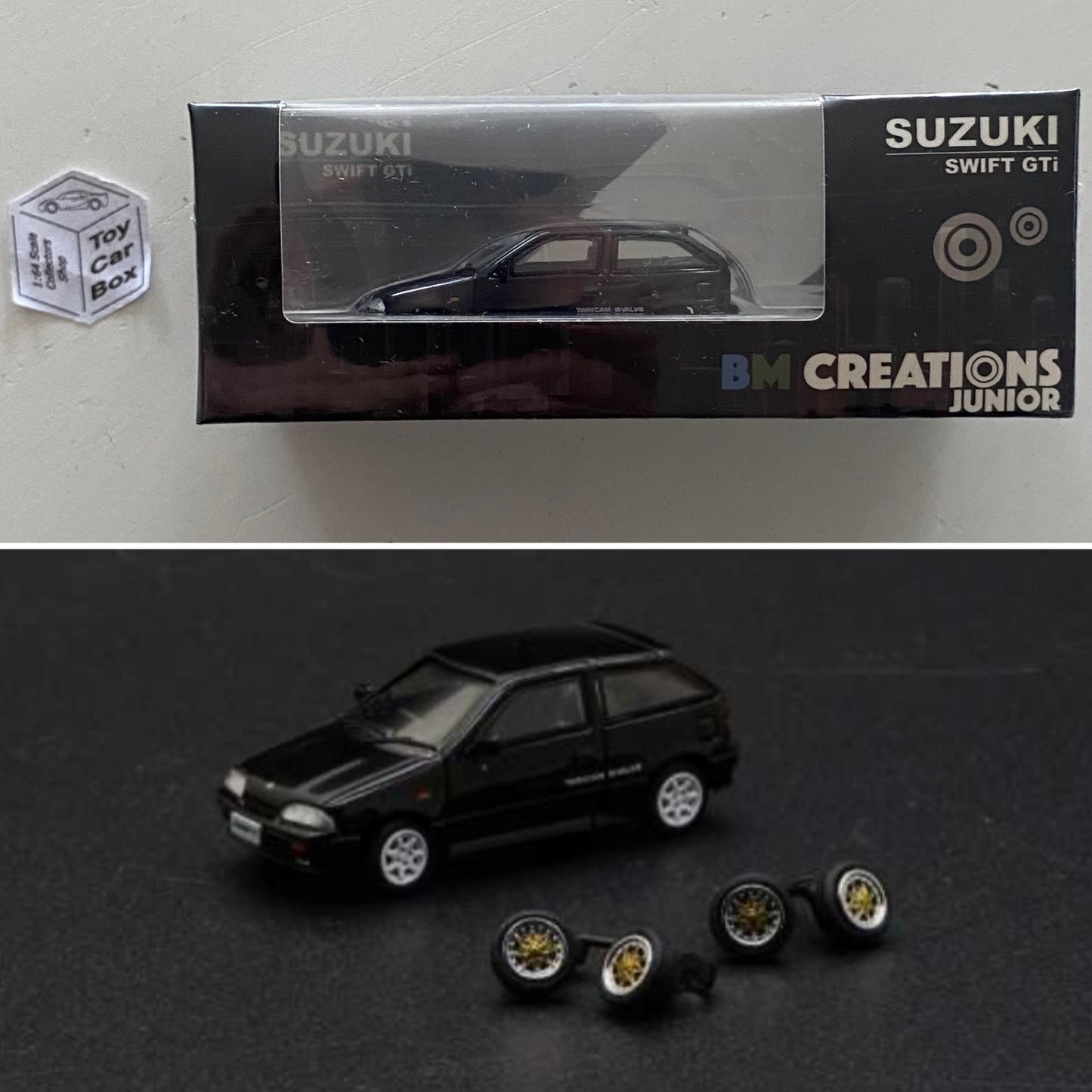 BM CREATIONS - 1989 Suzuki Swift GTi (1:64 Scale - Black - RHD) J62g