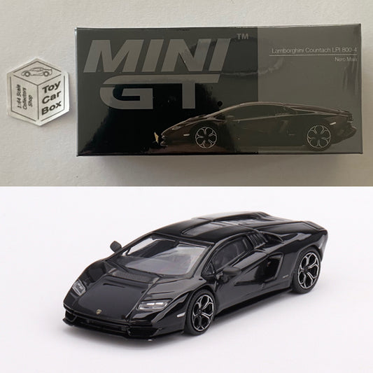 Mini GT #607 - Lamborghini Countach LPI 800-4 (Nero Maia- 1/64 Scale Boxed) L00g