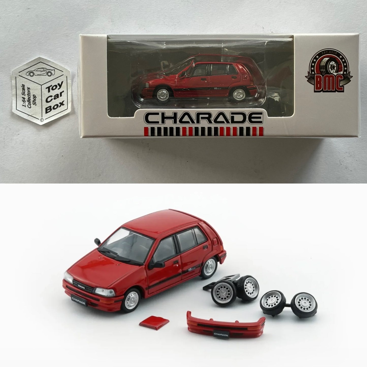 BM CREATIONS - Daihatsu Charade 1991 (Red - 4 Door 16 Valve - 1:64 Scale) Og