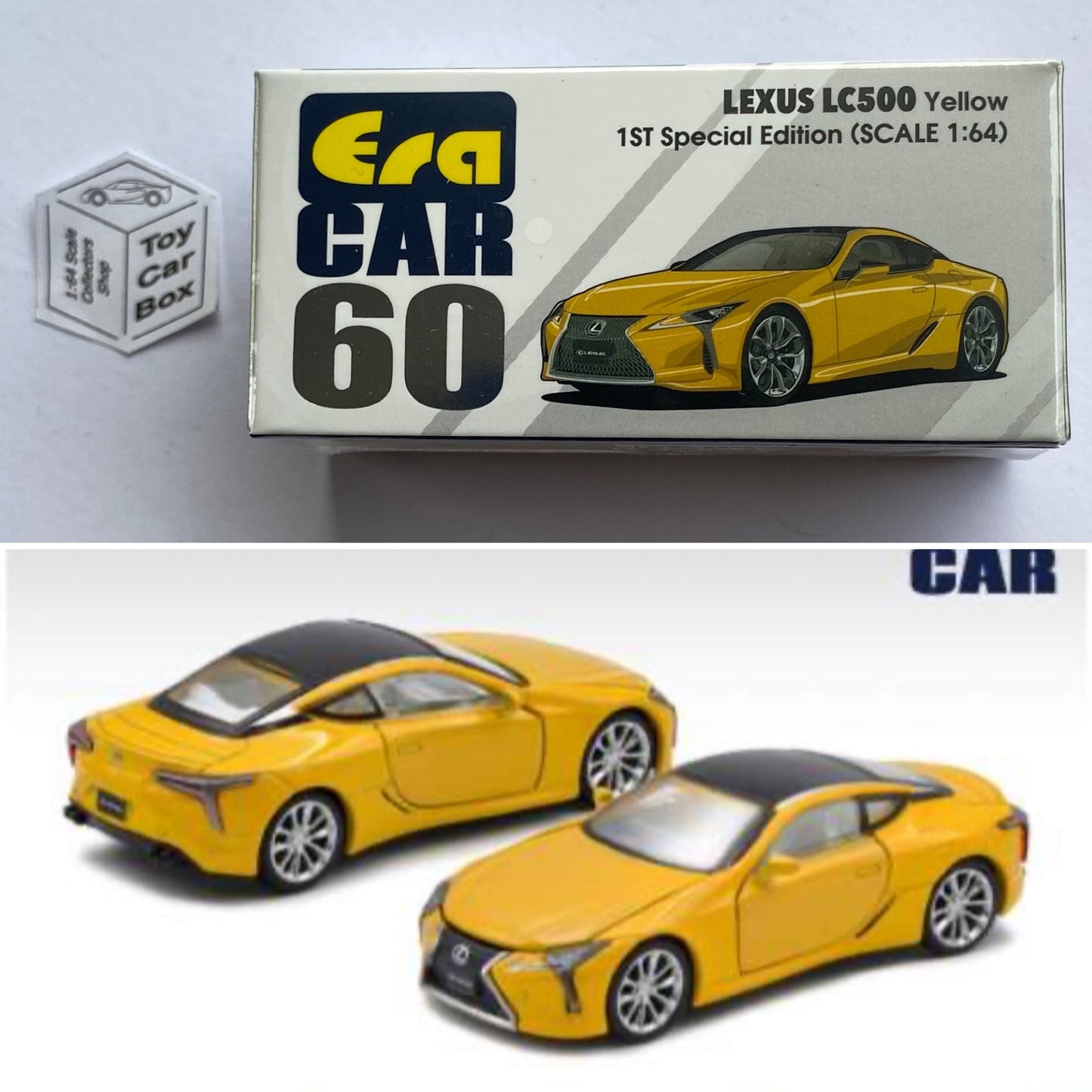 ERA CAR #60 - Lexus LC500 (1:64 Scale - Yellow - Boxed) K00g