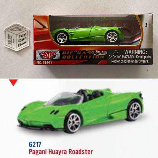MOTORMAX - Pagani Huayra Roadster (Green - 3” Series / 1:64* - Boxed) B48g