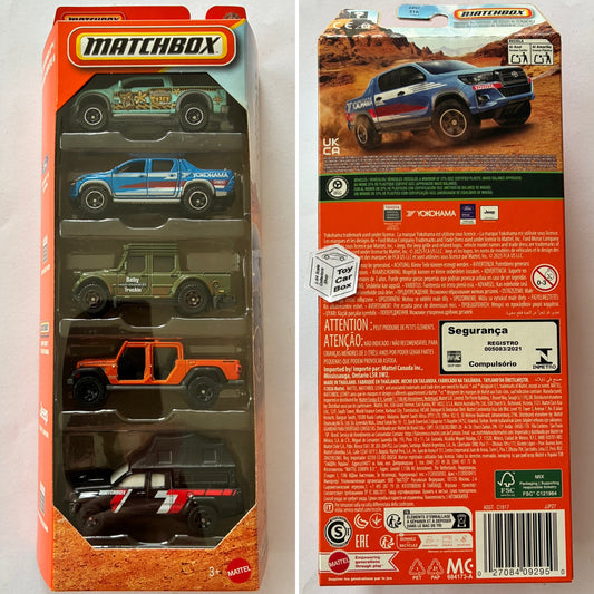 2025 MATCHBOX Off Road II 5 Pack (F-150 Raptor, Hilux, Tacoma, Jeep & Truck) L49